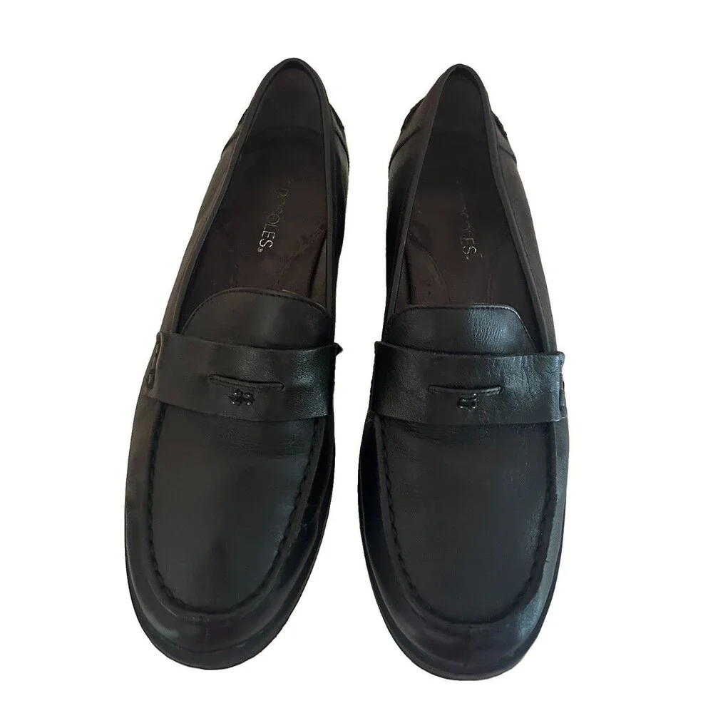 Vintage Y2K Aerosoles Leather Penny Loafers Black Leather 9M